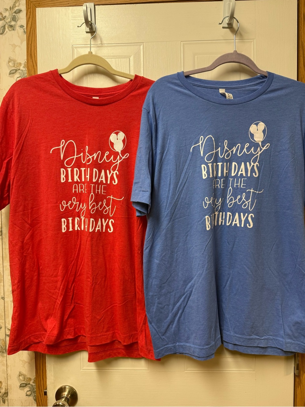 Matching Adult Disney Birthday Shirts Set – Red & Blue (Size XL)